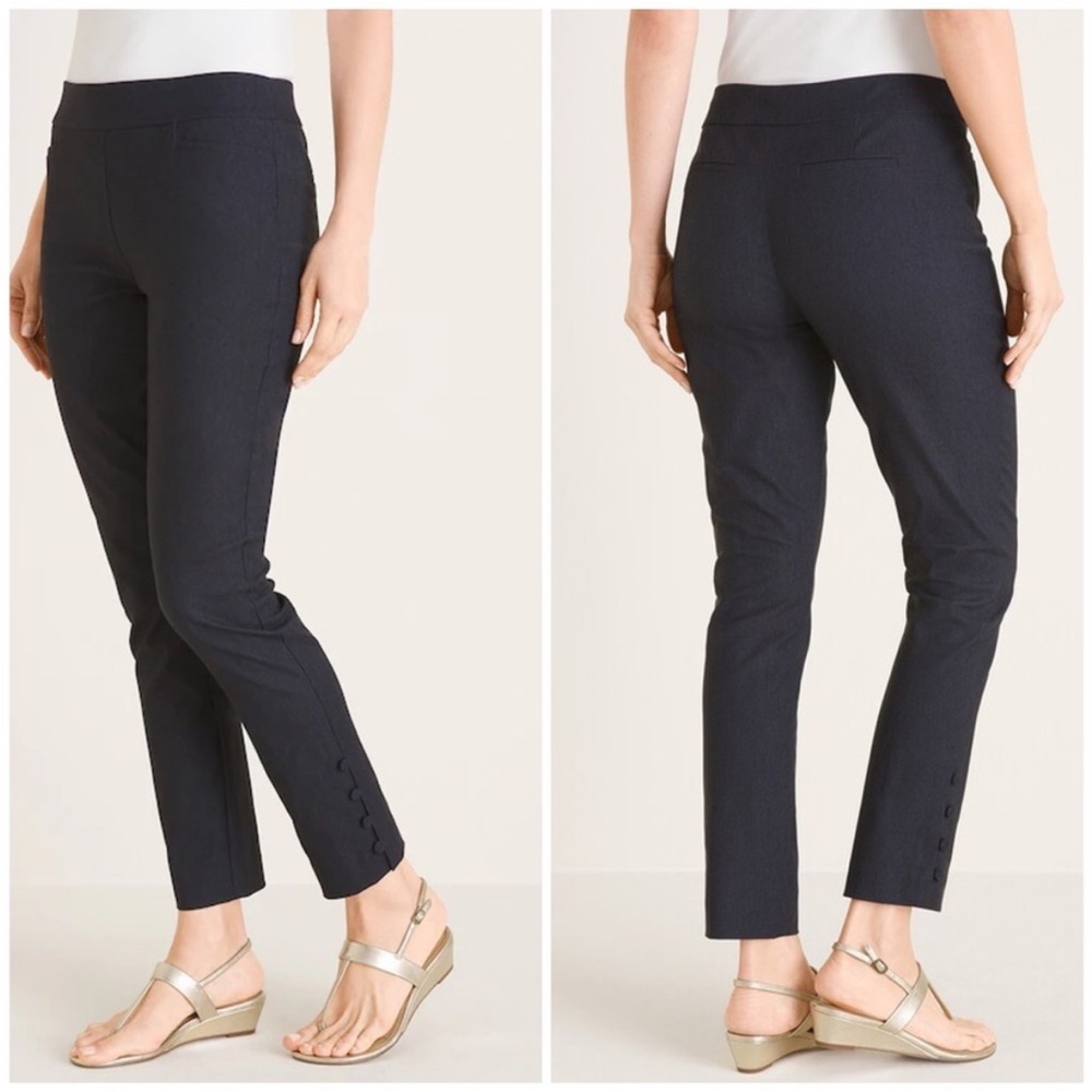 NWT Chico’s So Slimming Brigitte Button Hem Ankle Pant sz 00/2 refined indigo